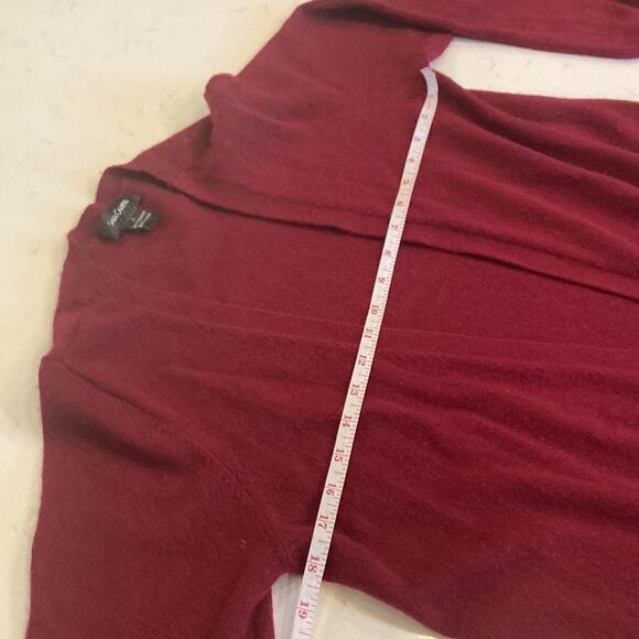 Sara Campbell 100% Cashmere Burgundy Oxblood Red Fringe Open Artsy Cardigan S - Picture 5 of 7
